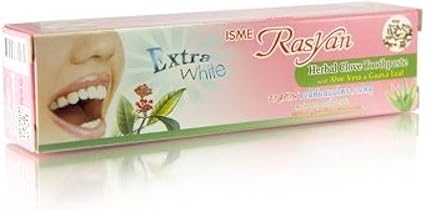 NEW Extra White ISME Rasyan Herbal Clove Toothpaste with Aloe Vera and Guava Leaf (100g)